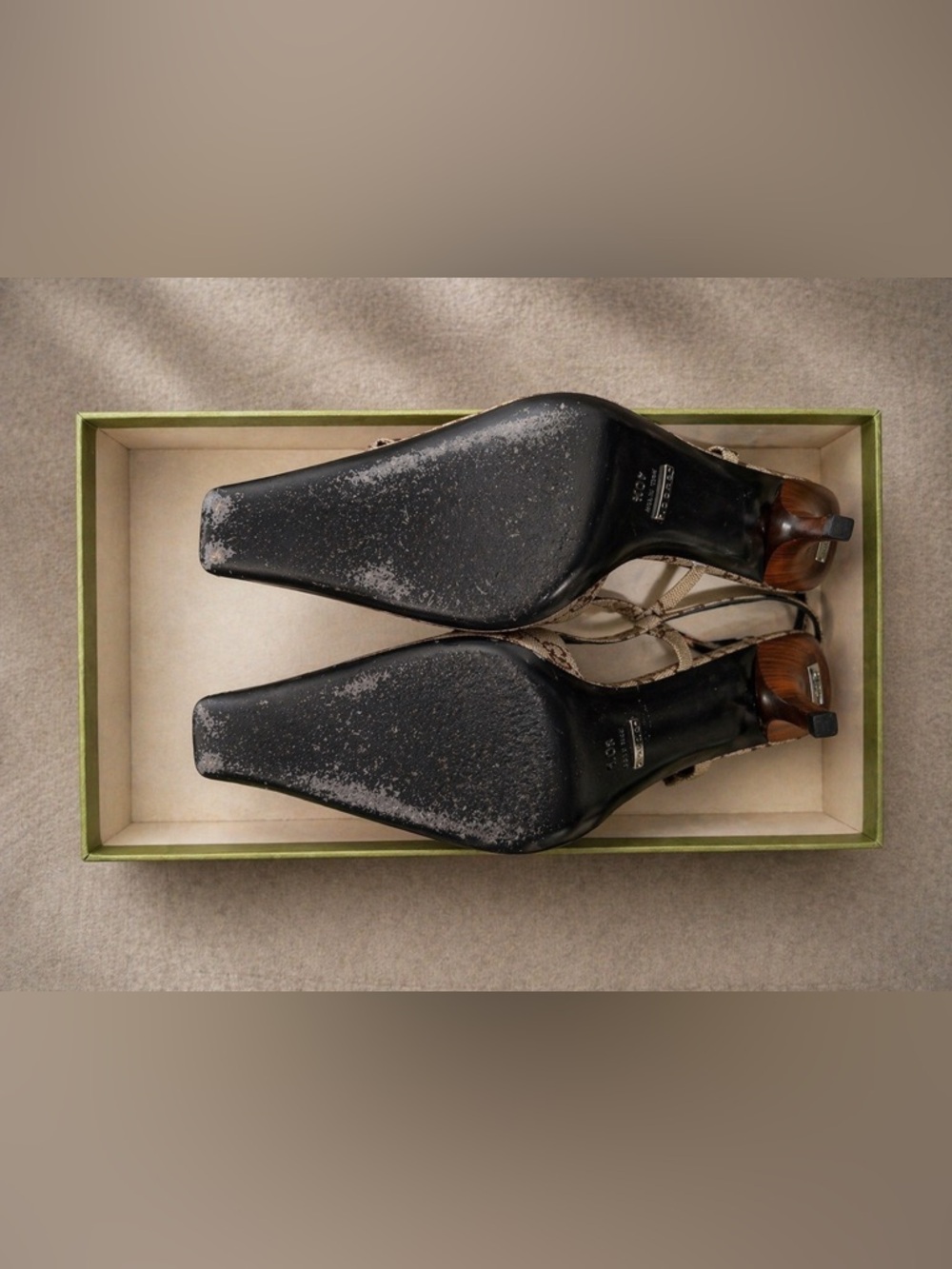 Women's Aria Slingback Pumps GG Canvas 40.5 US 10 105mm - Picture 9 of 16